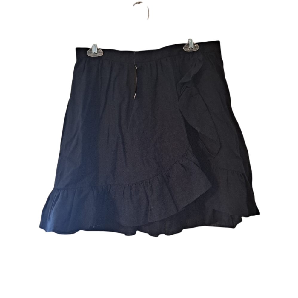 J.Crew Navy Ruffle 100% Linen Skirt 12P - Picture 1 of 6